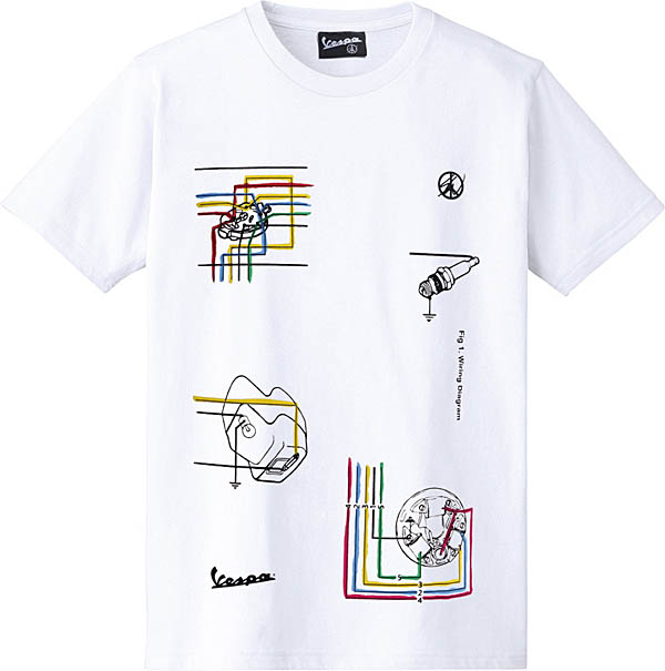 Vespaオフィシャル ショーン・ワザースプーンコラボレーションTシャツ(GRAFICA)
