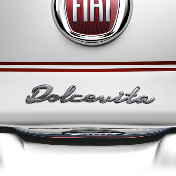 FIAT純正500 Dolcevitaリアロゴエンブレム<br><font size=-1 color=red>05/20到着</font>