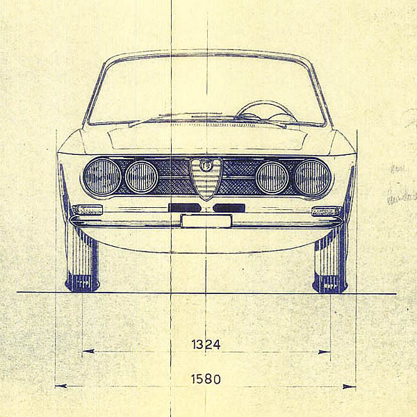 Alfa Romeo 1750 GT veloche Blue Drawing Print
