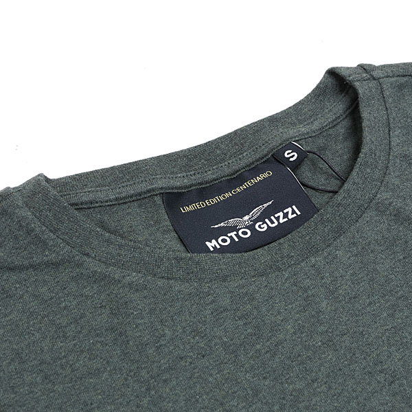 Moto Guzziオフィシャル100th AnniversaryバイカラーTシャツ(カーキ)