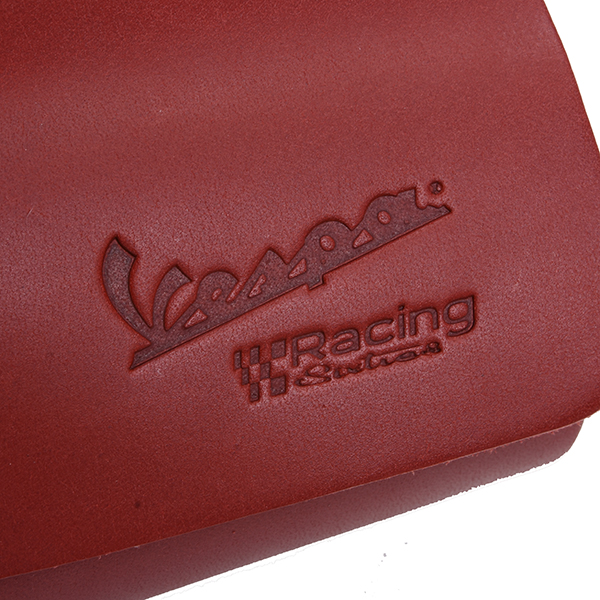 Vespa Official Rool Leather Pouch-Racing Sixty-(Red)