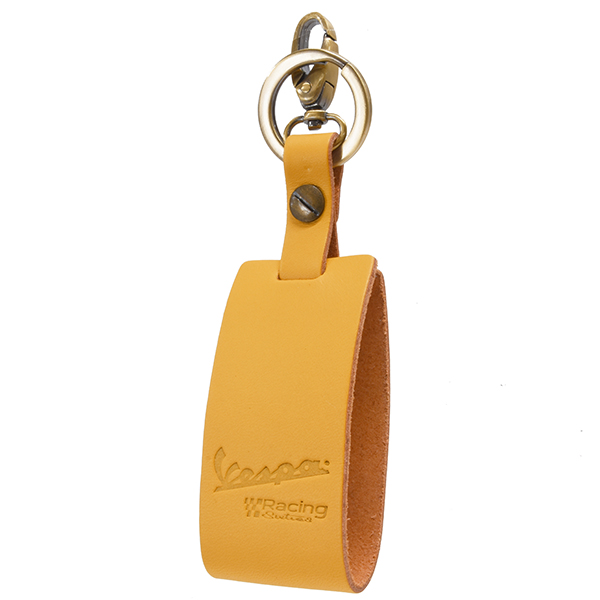 Vespa Official Leather Keyring-Racing Sixty-(Yellow)