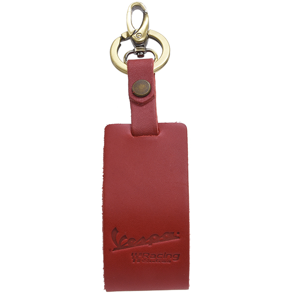 Vespa Official Leather Keyring-Racing Sixty-(Red)