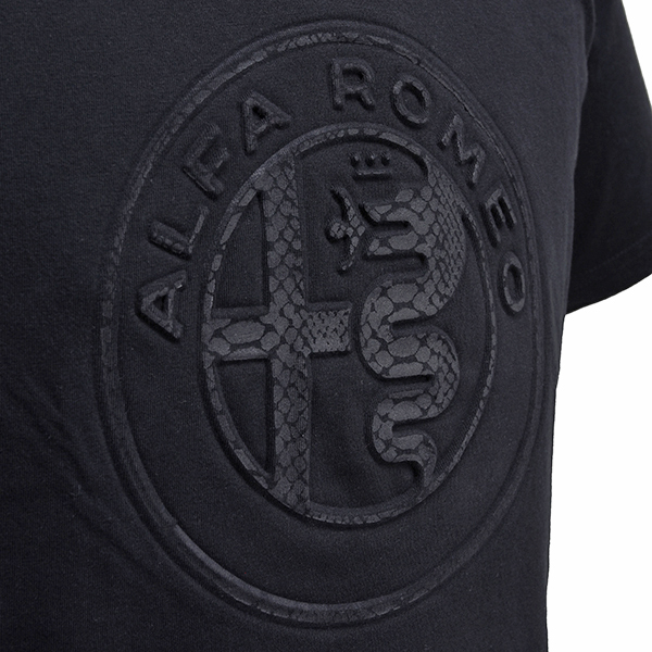 Alfa Romeo Official 110th Anniversary Embossed Emblem T-shirts (Black)