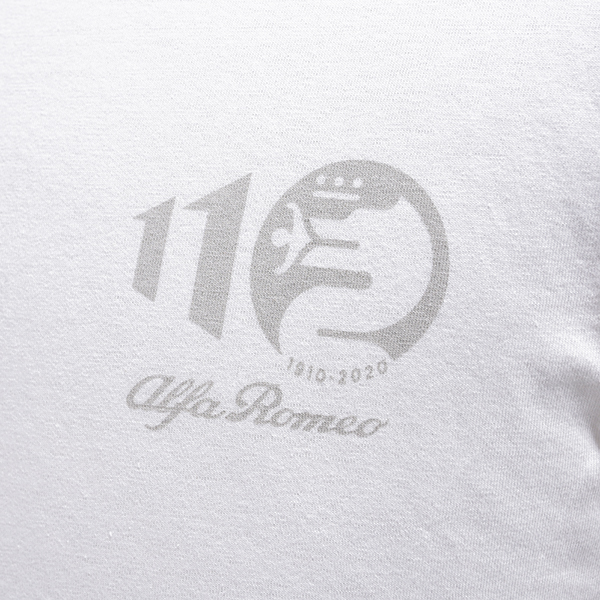 Alfa Romeo Official 110th Anniversary Foil Stamping Emblem T-shirts (White)
