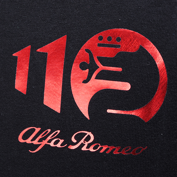 Alfa Romeo Official 110th Anniversary Foil Stamping Emblem T-shirts (Black)