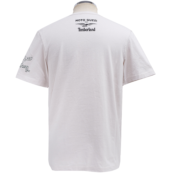 Moto GuzziオフィシャルTimberlandコラボレーションフロントグラフィックTシャツ(ホワイト)