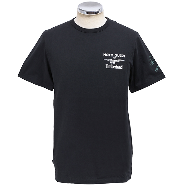 Moto GuzziオフィシャルTimberlandコラボレーションバックプリントTシャツ(ブラック)