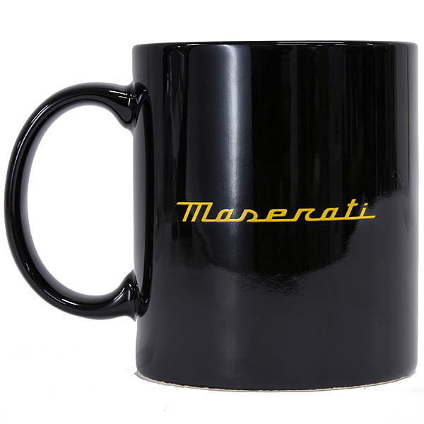 MASERATI Genuine New Logo & Emblem Mug Cup(Black / Yellow)