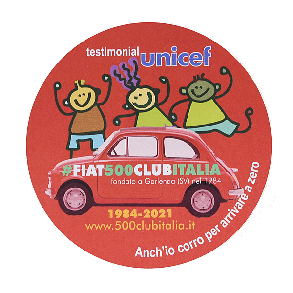 FIAT 500 CLUB ITALIA UNICEF 2021 Sticker (RED)