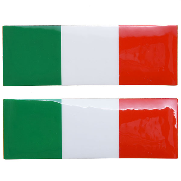 イタリア国旗プラスチックステッカー(2枚セット)
