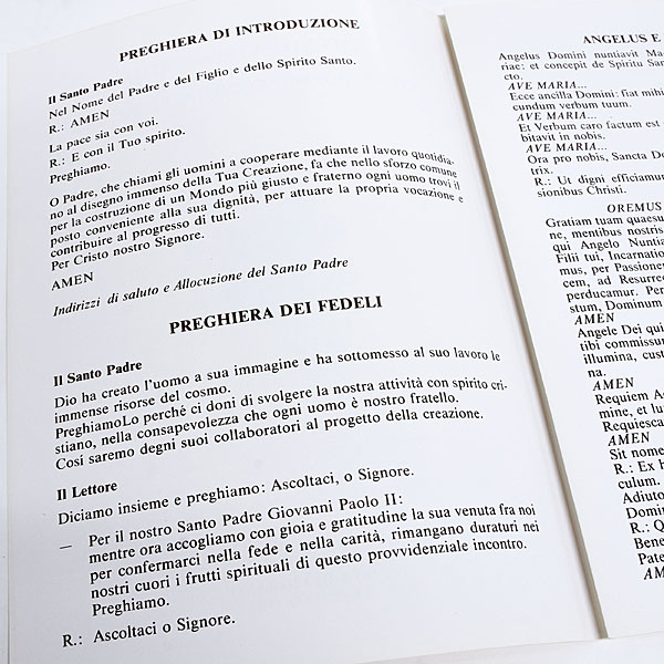 Pamphlet commemorating Pope John Paul II's visit to Fiorano