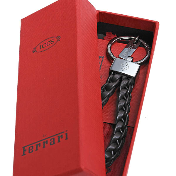 Ferrari Intrecciato Leather Strap Keyring by TODS