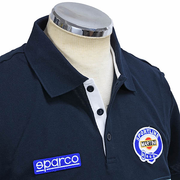 MARTINI RACING Polo Shirts -Stripe-(Navy) by Sparco