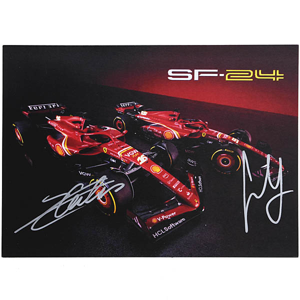 Scuderia Ferrari SF-24 Carlos Sainz & Charles Leclerc autographed Card