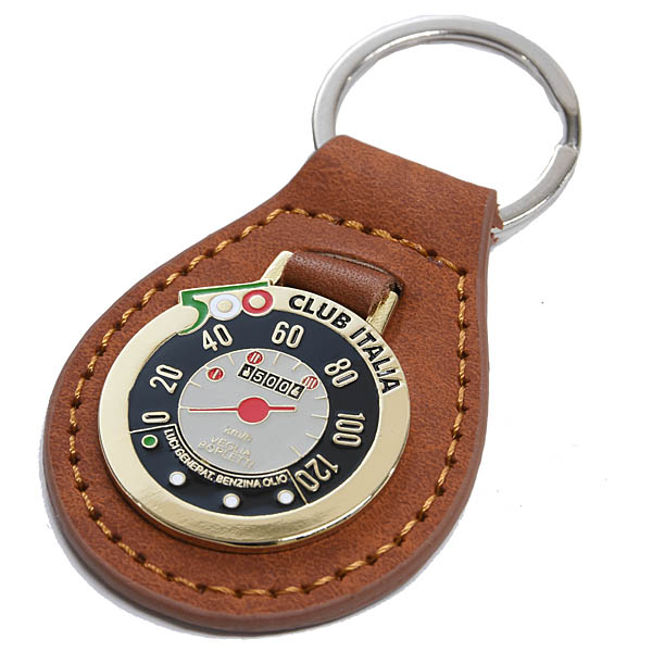 FIAT 500 CLUB ITALIA Official Leather Key Ring (Meter)