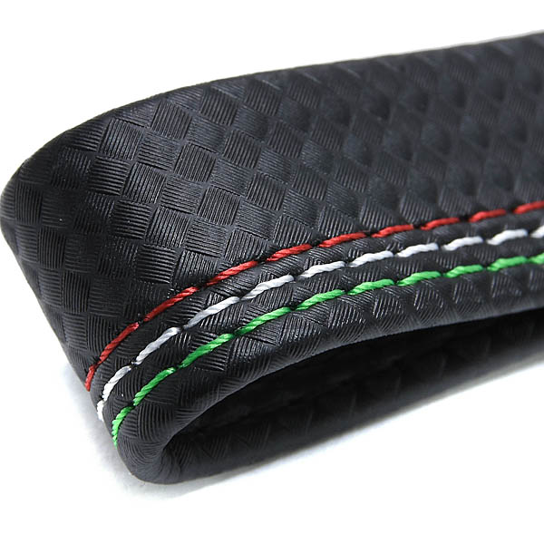 LANCIA Carbon look Tricolor Stitch Strap Keyring