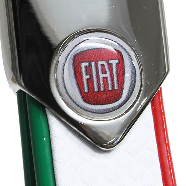 FIAT Genuine Carbon look Tricolor Strap Keyring