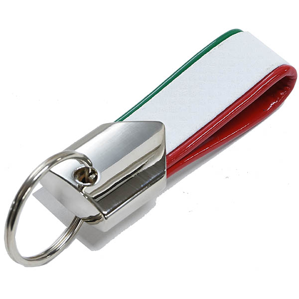 FIAT Genuine Carbon look Tricolor Strap Keyring