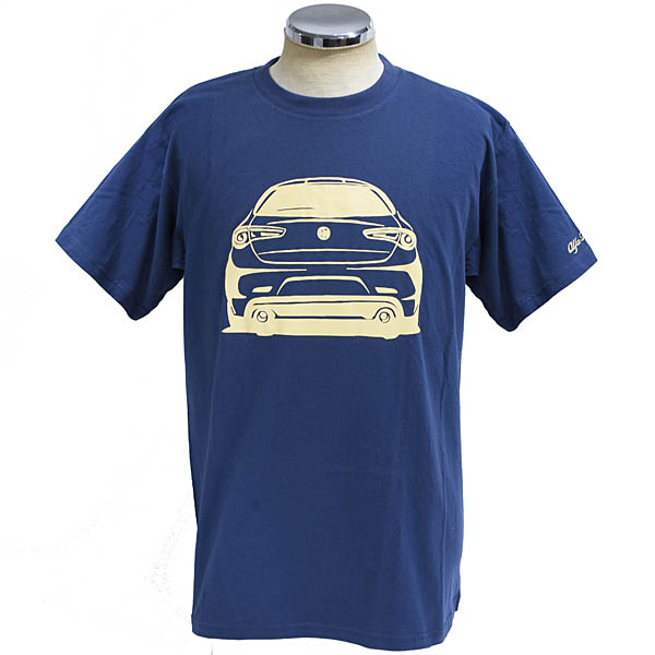 Alfa Romeo GiuliettaイラストレーションTシャツ(ネイビー)