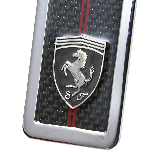 Ferrari Official Carbon Silver Keyring