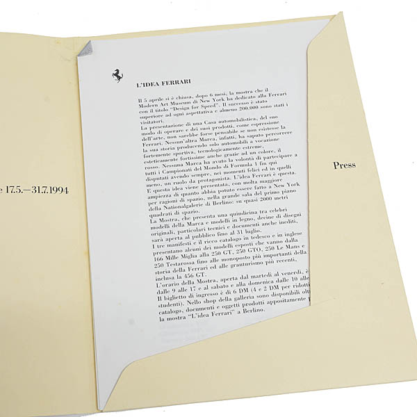 L'idea Ferrari Berlin 1994 Press Release