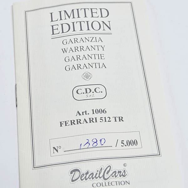 1/43 Ferrari 512TRミニチュアモデル By CDC
