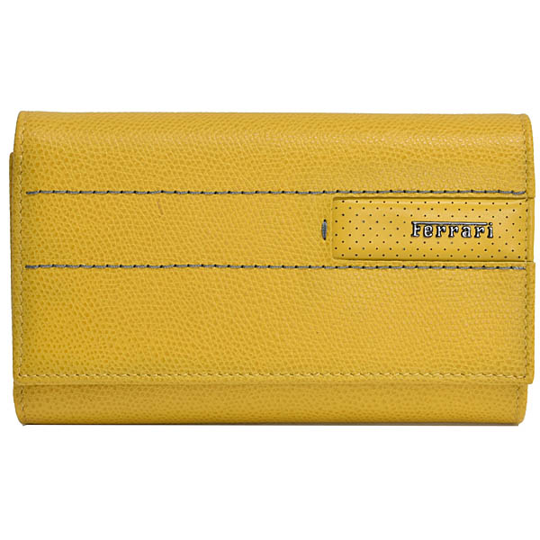 Ferrari Genuine tri-fold Leather Wallet (Yellow)