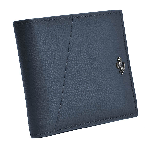 Ferrari純正二つ折り小銭入れ付レザーウォレット(ネイビー)