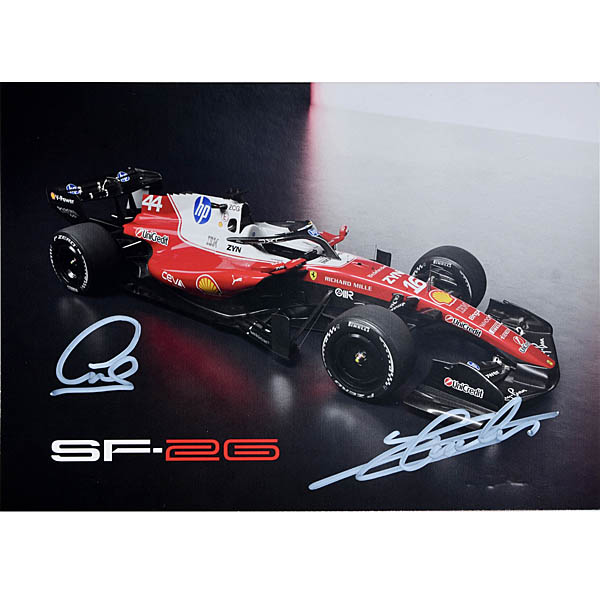 Scuderia Ferrari SF-26プレゼンテーションカード (C.ルクレール& L.ハミルトンサイン入り)