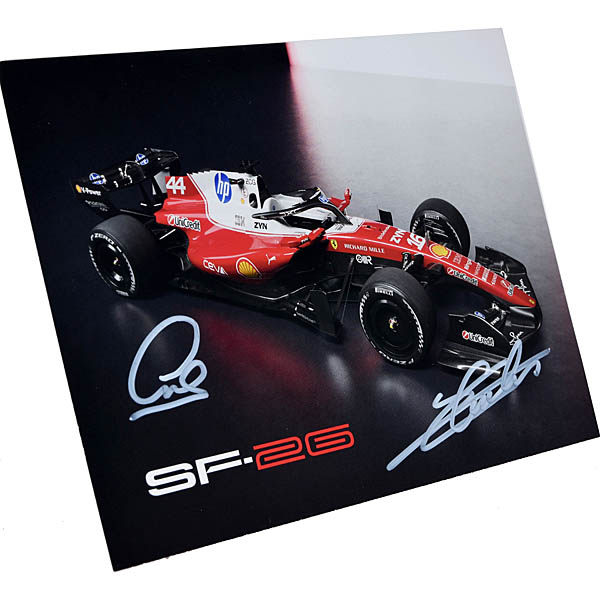 Scuderia Ferrari SF-26プレゼンテーションカード (C.ルクレール& L.ハミルトンサイン入り)
