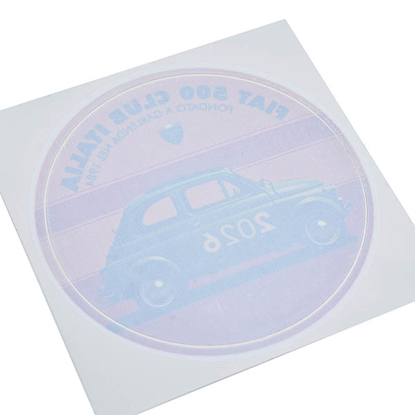 FIAT 500 CLUB ITALIAオフィシャル2026ステッカー(裏貼りタイプ)
