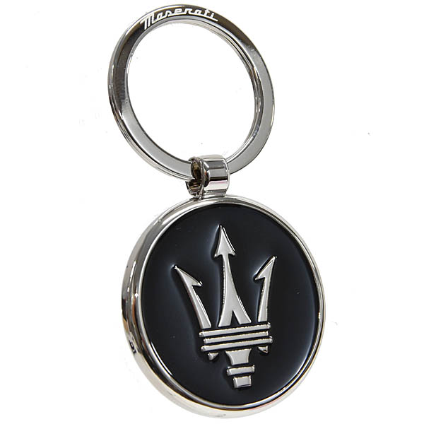 MASERATI純正NEW LOGOキーリング (メタルラウンド/ブラック)