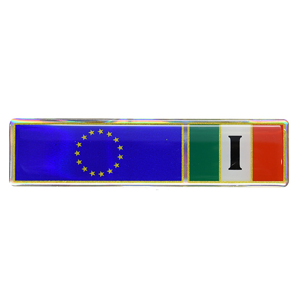 EU&イタリア国旗3Dステッカー 