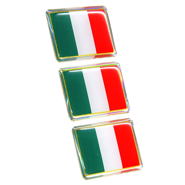 イタリア国旗3Dステッカー(35mm×3枚セット) 