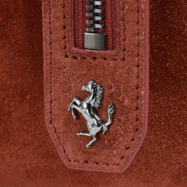 Ferrari純正スウェードハンドバッグ(テラコッタブラウン)