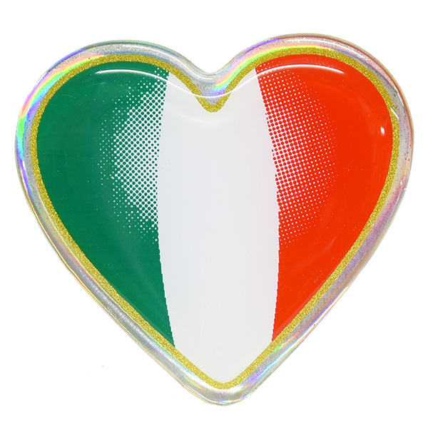 Italian Flag 3D Heart Shaped Sticker
