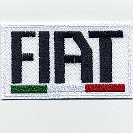 FIATロゴ&イタリア国旗ワッペン(ホワイトベース)