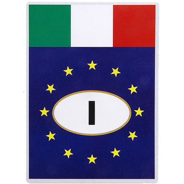 イタリア国旗&ユーロスクエアステッカー