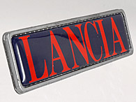 LANCIA Logo Emblem Plate (Navy/Red)